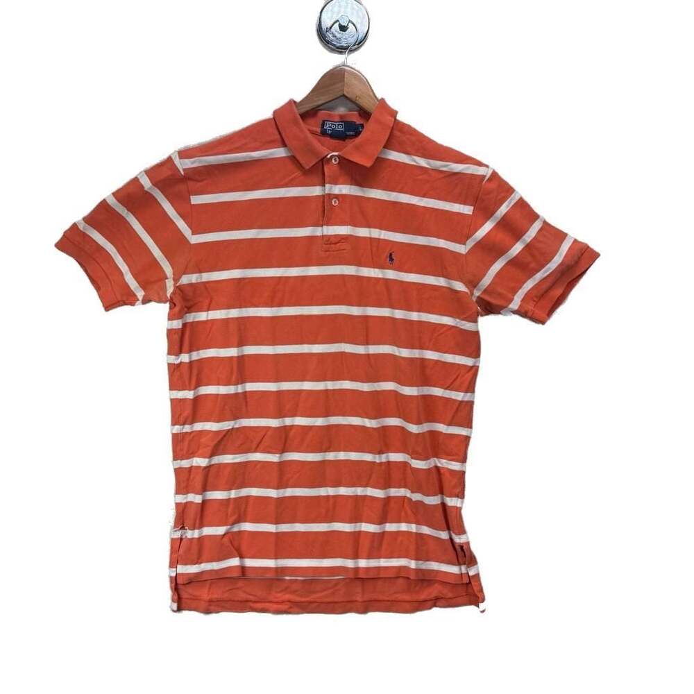 Polo Ralph Lauren Men's Polo Shirt M Medium Striped Melon Purple Pony